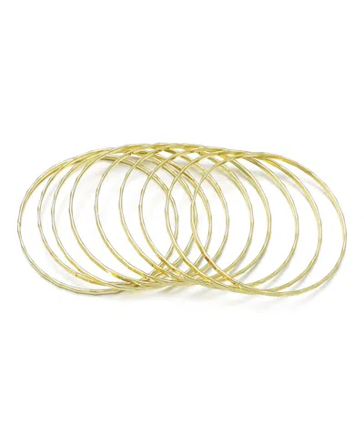 Adornia Gold-plated 9-piece Thin Bangle Bracelet Set