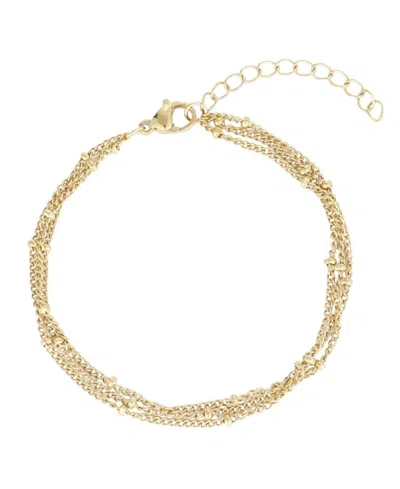 Adornia Gold-tone 3-satellite Multi-strand Adjustable Bracelet