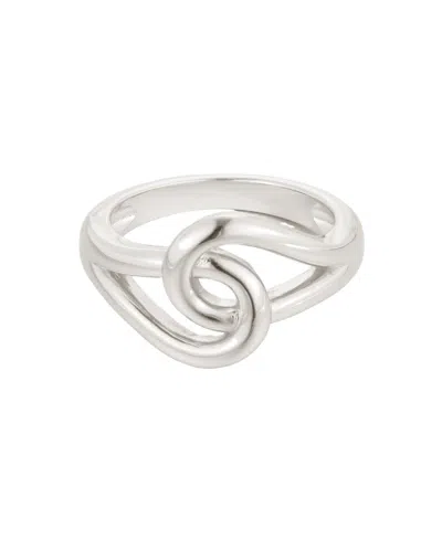 Adornia Gold-tone Knotted Interwoven Band Ring In White