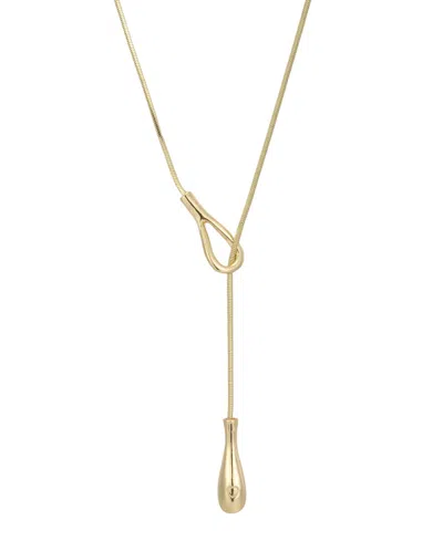 Adornia Gold-tone Pear Drop Lariat Necklace