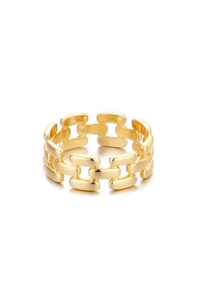 Adornia 14k Gold Plated Grid Pattern Band