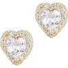 Adornia 14k Gold Plated Heart Cz Halo Stud Earrings