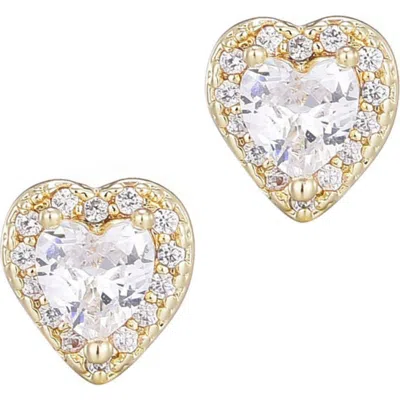 Adornia Halo Heart Stud Earrings In Gold