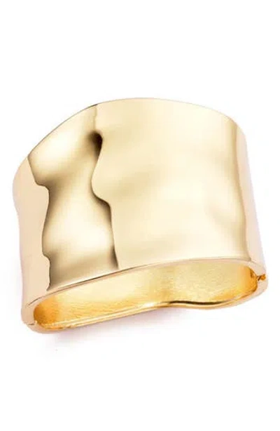 Adornia Hammered Bangle Bracelet In Gold