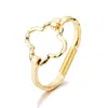 Adornia Gold Plated Hammered Clover Open Cuff Bracelet