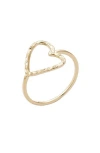 Adornia Hammered Open Heart Ring