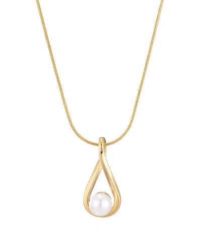 Adornia Hanging Cultivated Pearl Pendant Necklace In White