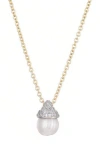 Adornia Hanging Freshwater Pearl Pendant Necklace