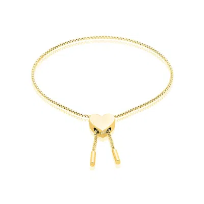 ADORNIA HEART BOLO SLIDER BRACELET YELLOW GOLD