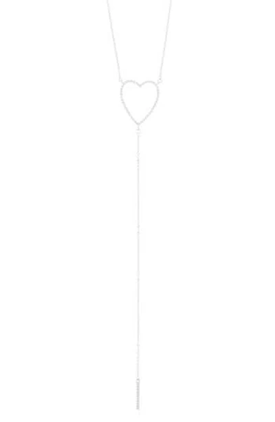 Adornia Heart Lariat Necklace In Silver