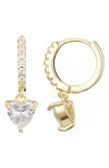 Adornia Heart Shape Cz Drop Earrings In Gold