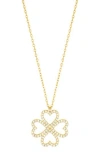 Adornia Heart Shaped Pavé Clover Pendant Necklace In Gold