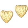 Adornia Stainless Steel Heart Statement Stud Earrings In Gold