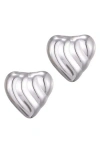 Adornia Silver Plated Heart Statement Stud Earrings In Silver