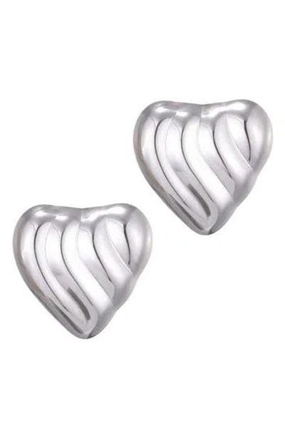 ADORNIA ADORNIA HEART STATEMENT STUD EARRINGS