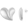 Adornia Tarnish Resistant Silver Plated Oversized Puffy Heart Earrings In Silver
