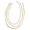 Adornia Herringbone Chain, Rope Chain, And Tennis Necklace Set Gold In Yellow