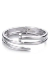 Adornia Hinged Nail Cuff Bracelet In Silver