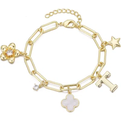Adornia Initial Charm Bracelet In Gold