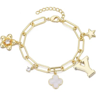 Adornia Initial Charm Bracelet In Gold