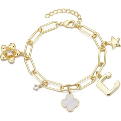 Adornia Initial Charm Bracelet In Gold
