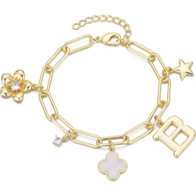 Adornia Initial Charm Bracelet In Gold