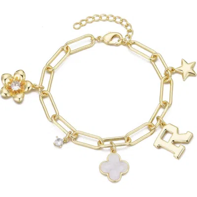 Adornia Initial Charm Bracelet In Gold