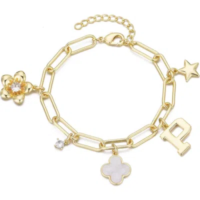 Adornia Initial Charm Bracelet In Gold