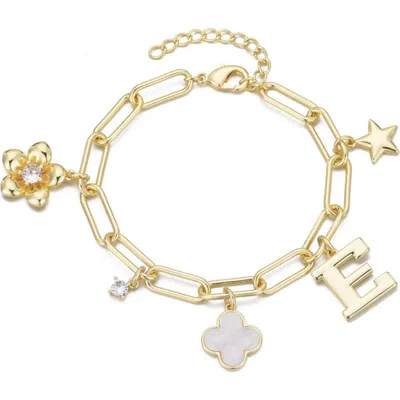 Adornia Initial Charm Bracelet In Gold