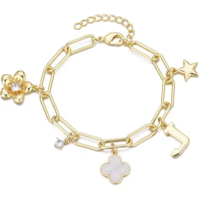 ADORNIA ADORNIA INITIAL CHARM BRACELET