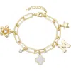 Adornia Initial Charm Bracelet In Gold