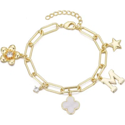 Adornia Initial Charm Bracelet In Gold