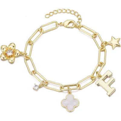 Adornia Initial Charm Bracelet In Gold