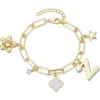 Adornia Initial Charm Bracelet In Gold