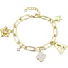 Adornia Initial Charm Bracelet In Gold
