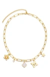 Adornia Initial Charm Pendant Necklace In Gold
