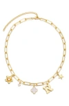 Adornia Initial Charm Pendant Necklace In Gold