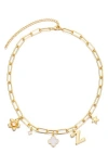 Adornia Initial Charm Pendant Necklace In Gold
