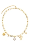 Adornia Initial Charm Pendant Necklace In Gold