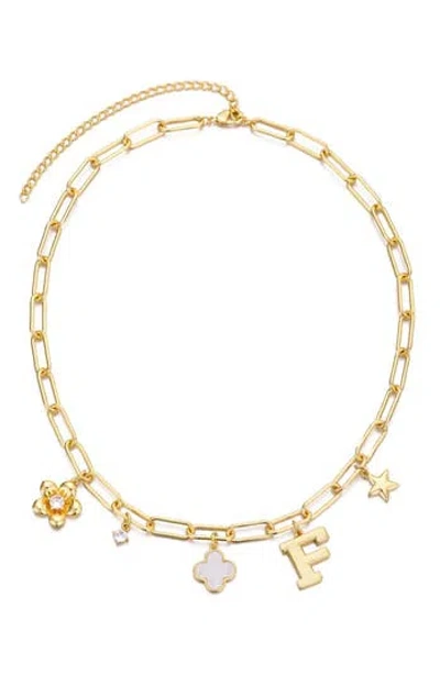 Adornia Initial Charm Pendant Necklace In Gold