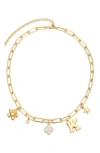 Adornia Initial Charm Pendant Necklace In Gold