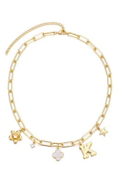 Adornia Initial Charm Pendant Necklace In Gold