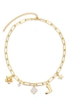 Adornia Initial Charm Pendant Necklace In Gold