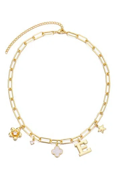 Adornia Initial Charm Pendant Necklace In Gold