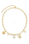 Adornia Initial Charm Pendant Necklace In Gold