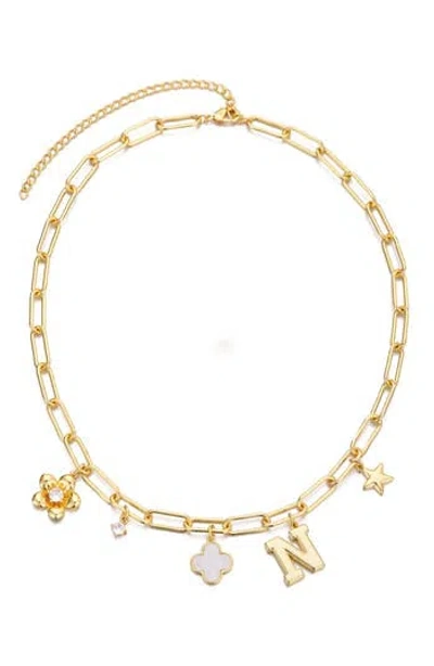Adornia Initial Charm Pendant Necklace In Gold