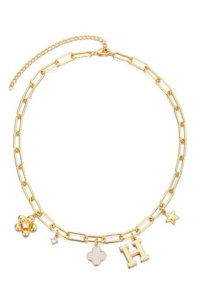 Adornia Initial Charm Pendant Necklace In Gold