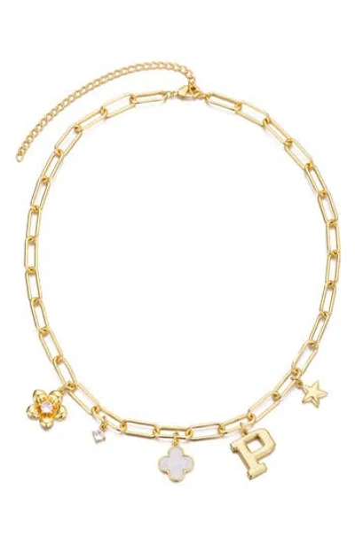 Adornia Initial Charm Pendant Necklace In Gold