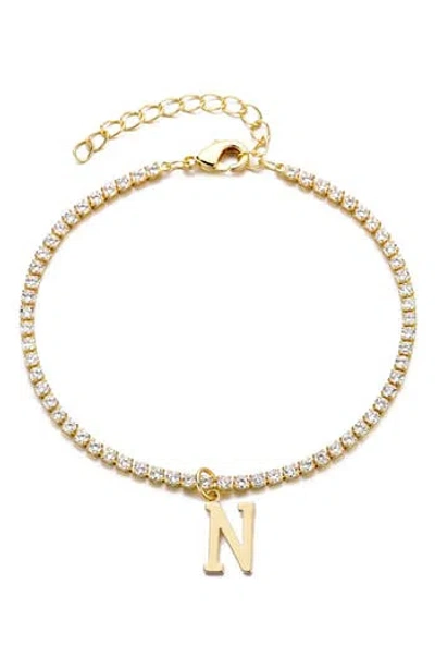 Adornia Initial Charm Tennis Bracelet In Gold