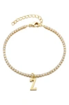 Adornia Initial Charm Tennis Bracelet In Gold